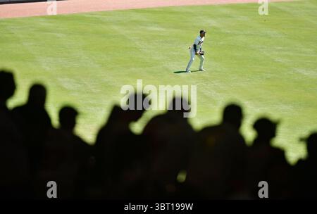 8. September 2019: Rafael Ortega, Außenseiter der Atlanta Braves, wartet im SunTrust Park in Atlanta, GA, auf ein Spielfeld während des siebten Inning eines MLB-Spiels gegen die Washington Nationals. Austin McAfee/CSM(Kreditbild: &Copy; Austin McAfee/CSM via ZUMA Wire) Stockfoto