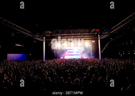 Kendall Schmidt, James Maslow, Carlos PenaVega, Logan Henderson von der amerikanischen Popmusik-Boy-Band Big Time Rush in Mailand, Italien, am 13. Juni 2024 Stockfoto