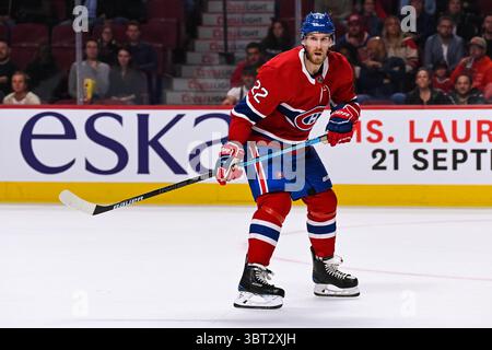 19. September 2019: Montreal Canadiens Right Wing Dale Weise (22) verfolgt das Spiel auf seiner rechten Seite während des Vorsaisonspiels der Florida Panthers bei Montreal Canadiens im Bell Centre in Montreal, Quebec. David Kirouac/CSM(Credit Image: &Copy; David Kirouac/CSM via ZUMA Wire) Stockfoto