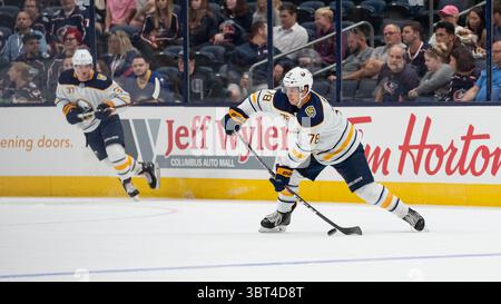 17. September 2019: Buffalo Sabres Verteidiger Jacob Bryson (78) während der NHL-Vorsaison-Action zwischen den Buffalo Sabres und den Columbus Blue Jackets in der Nationwide Arena am 17. September 2019 in Columbus, OH. Adam Lacy/CSM(Credit Image: &Copy; Adam Lacy/CSM via ZUMA Wire) Stockfoto