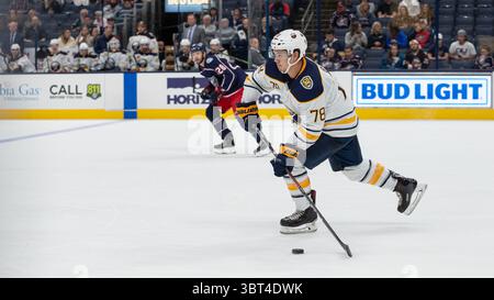 17. September 2019: Buffalo Sabres Verteidiger Jacob Bryson (78) während der NHL-Vorsaison-Action zwischen den Buffalo Sabres und den Columbus Blue Jackets in der Nationwide Arena am 17. September 2019 in Columbus, OH. Adam Lacy/CSM(Credit Image: &Copy; Adam Lacy/CSM via ZUMA Wire) Stockfoto