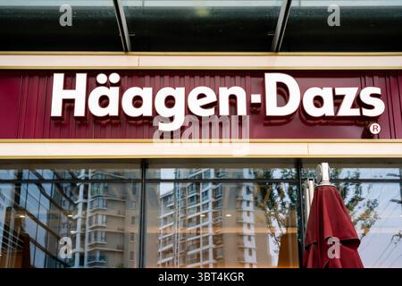 22. September 2019, Shanghai, China: HÃ¤agen-Dazs-Geschäft in Shanghai. Eine amerikanische Eismarke. (Credit Image: © Alex Tai/SOPA Images via ZUMA Wire) Stockfoto