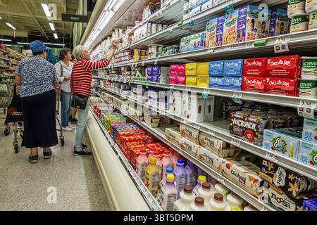 Miami Beach Florida, North Beach, Publix Supermarkt, Lebensmittelgeschäft, Inneneinrichtung, Joghurt Gang, Molkereibereich, Regale mit Siggi's Stockfoto