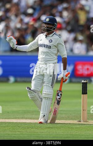 Lords Cricket Gound, London, Großbritannien. Juli 2025. Dritter Rothesay Cricket Test, Tag 5, England gegen Indien; Ravindra Jadeja of India Credit: Action Plus Sports/Alamy Live News Stockfoto