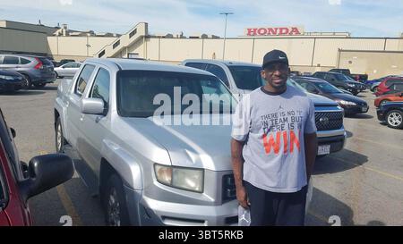September 2019, MI, USA: Neal Howard, 49, arbeitet seit 19 Jahren im Honda Werk Marysville. Ein ehemaliger Bankaufseher arbeitet an der Front-End-Montage von Fahrzeugen. (Kreditbild: © TNS via ZUMA Wire) Stockfoto