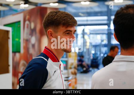 7. Oktober 2019, MADRID, SPANIEN: Adrian Ben von Spanien, für die Männer 800 m, nimmt an der Ankunft am Flughafen Madrid Teil, nachdem er an den Leichtathletik-Weltmeisterschaften in Doha teilgenommen hat. Oktober 2019. Madrid, Spanien. (Kreditbild: © AFP7 via ZUMA Wire) Stockfoto