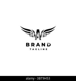 Einfaches Design mit geflügeltem Anfangsbuchstabe A-Logo. Zwei Flügel neben dem Logo-Design des Buchstaben A. Stock Vektor