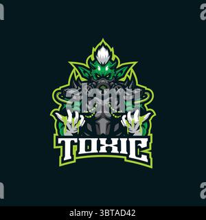 Giftiger Maskottchen Logo Design Vektor mit modernem Illustrationskonzept Stil für Abzeichen, Emblem und T-Shirt Druck. Giftige Abbildung. Stock Vektor