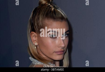 Manhattan, Vereinigte Staaten Von Amerika. Februar 2018. NEW YORK, NY - FEBRUAR 07: Hailey Baldwin nimmt am 7. Februar 2018 an der amfAR Gala New York 2018 in der Cipriani Wall Street Teil. Leute: Hailey Baldwin Credit: Storms Media Group/Alamy Live News Stockfoto
