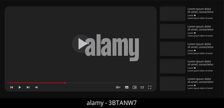 Vorlage für Video-Player oder Recorder Stock Vektor