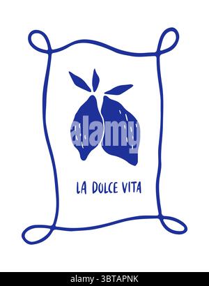 Handgezeichnetes Poster mit Zitrone Stock Vektor