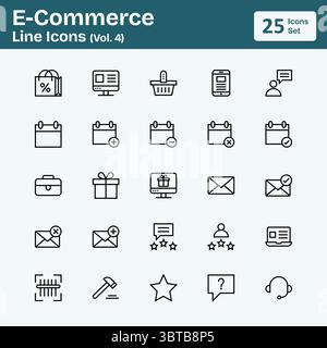 E-Commerce-Zeilensymbole (Vol.4) Stock Vektor