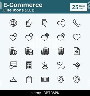 E-Commerce-Zeilensymbole (Band 1) Stock Vektor