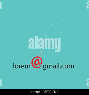 Phishing-Malware-E-Mail-Symbol. Einfache Illustration eines Phishing-Malware-E-Mail-Vektorsymbols für Web-Design isoliert Stock Vektor