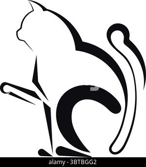 Katzenlogo Moderne Tiersilhouette Vektor Stock Vektor