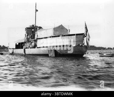 Ein britischer Monitor im Suez-Kanal Stockfoto