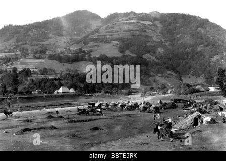 Die Truppen lagerten auf der Ebene. Ostfront . 1914 - 1918 Stockfoto