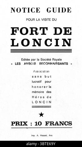 Ein Führer zum Fort von Loncin zum Gedenken an die Toten. 1914 Stockfoto