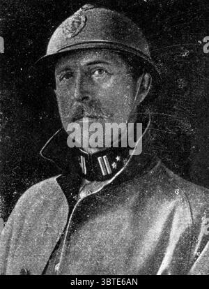 Ein Führer zum Fort von Loncin zum Gedenken an die Toten. S M Albert 1914 Stockfoto