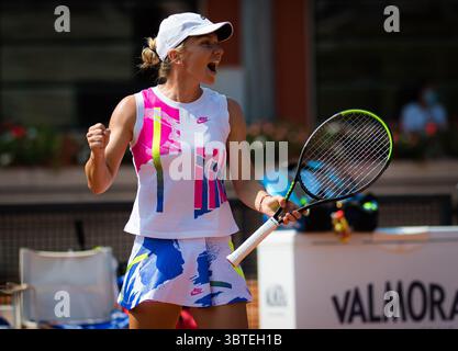 15. September 2020, Rom, ITALIEN: Simona Halep aus Rumänien spielt Doppel beim Internazionali BNL d'Italia WTA Premier 5 Tennis Turnier 2020 (Bild: © Rob Prange/AFP7 Via ZUMA Wire) Stockfoto