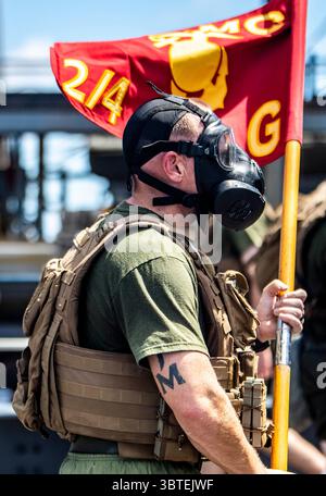 Ein Marine First Sergeant des 2. Bataillons, 3. Marine Regiment, tritt ...