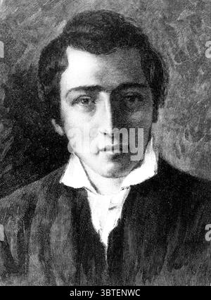 Heinrich Heine, deutscher Dichter und Essayist 1797-1856 Heinrich Heine war eine große Inspiration für den dänischen Märchenautor Hans Christian Andersen. Als sie sich das zweite Mal in Paris trafen, hatte Heine einen von HCA Romanen gelesen und ihn als „wahren Dichter“ bezeichnet. Im Jahr 2005 jährt sich Hans Christian Andersens Geburt 200 Jahre. Aus diesem Grund wird es eine globale Feier geben, um den dänischen Autor zu erinnern und zu ehren. Stockfoto