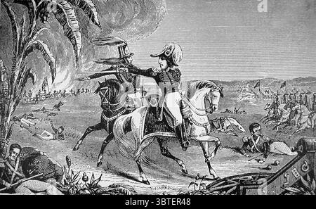 Der Krieg mit Mexiko. General Taylor bei der Schlacht von Resaca de La Palma. Mai 1846 Stockfoto
