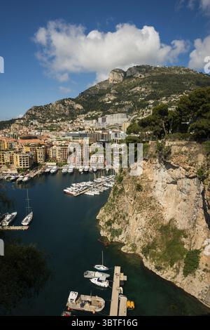 Panorama, Port de Fontvieille, Cote d'Azur, Monaco Stockfoto