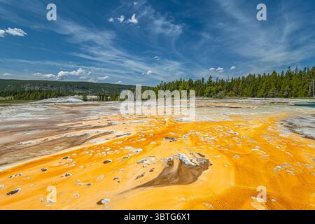 Morning Glory Pool ist eine berühmte heiße Quelle in der Morning Glory Group des Upper Geyser Basin Yellowstone Nationalpark ist ein Nationalpark Stockfoto