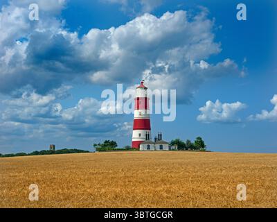 Happisburgh Lighthouse Norfolk UK Juli Sommer Stockfoto