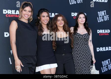 Glendale, USA. Juli 2025. LOS ANGELES - 12. JUL: Kara Royster, Ashley Argota Torres, Brielle Barbusca, Ariel Winter beim Don't Log Off Special Screening in Laemmle Glendale am 12. Juli 2025 in Glendale, KALIFORNIEN (Foto: Katrina Jordan/SIPA USA) Credit: SIPA USA/Alamy Live News Stockfoto