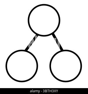 Abstrakte Vektorillustration einer minimalistischen hierarchischen Struktur, dargestellt durch drei miteinander verbundene Kreise, perfekt für Diagramme oder Präsentationen Stock Vektor