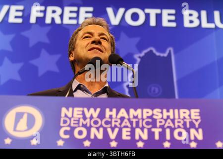 7. September 2019, Manchester, New Hampshire, USA: Präsidentschaftskandidat und Gouverneur von Montana, STEVE BULLOCK, spricht mit Anhängern auf der New Hampshire State Democratic Convention 2019. (Bild: © Christy Prosser/ZUMA Wire/ZUMAPRESS.com) Stockfoto