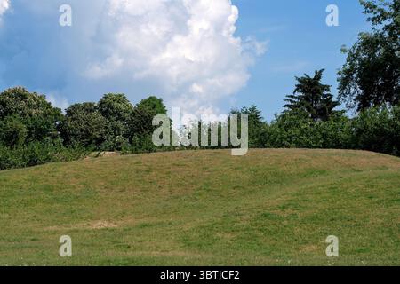 Wunderschöne natürliche Vegetation hügelige Landschaft an einem sonnigen Sommertag Stockfoto
