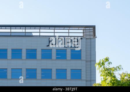 Hauptsitz von Juniper Networks in Sunnyvale, Kalifornien, USA Stockfoto