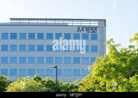 Hauptsitz von Juniper Networks in Sunnyvale, Kalifornien, USA Stockfoto
