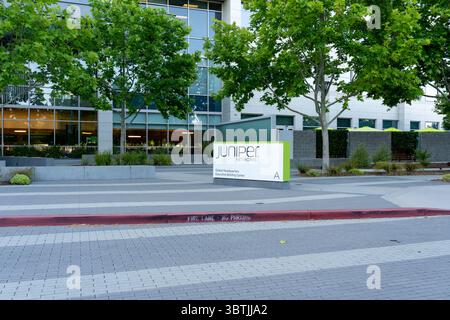 Hauptsitz von Juniper Networks in Sunnyvale, Kalifornien, USA Stockfoto