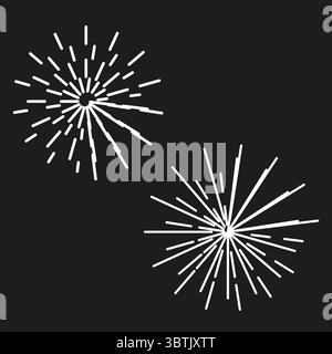 Explosionsleitung bersten. Radialer Sternvektor. Dynamisches Strahlmuster. Abstrakter schwarzer Hintergrund. Stock Vektor