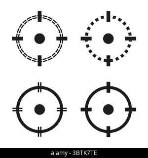 Zielsymbole. Fadenkreuzsymbole. Präzisionsvektormarken. Präzise Grafiken Stock Vektor