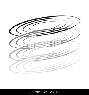 Set mit Drallkreisen. Dynamische Linienelemente. Abstrakte Vektorbewegung. Hypnotische Spiralgrafik. Stock Vektor