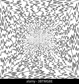 Spiralförmiges radiales Muster. Abstrakte optische Illusion. Konzentrische Vektorlinien. Geometrischer Hintergrund des Wirbels Stock Vektor