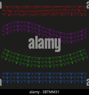 Abstraktes Dreiecksmuster. Wellenlinienelemente. Geometrisches Dekor Vektor. Dynamisches, modernes Design. Stock Vektor