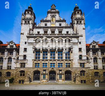 Neues Rathaus, Leipzig – Vorderansicht, 11. Mai 2025 Stockfoto