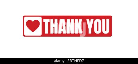 Vielen Dank Red Box with Heart – Symbol für Wertschätzung Stock Vektor