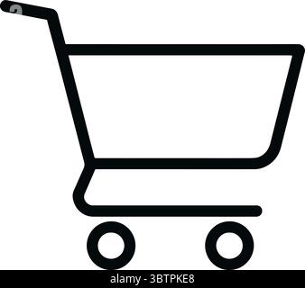 Minimalistisches Warenkorb-Symbol für E-Commerce und Retail Design Stock Vektor