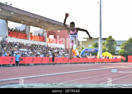 Brescia, Italien. Juli 2025. POVEA Liadagmis (JUNGTIER) während des Grand Prix di Brescia, internationales Leichtathletikspiel in Brescia, Italien, 15. Juli 2025 Credit: Independent Photo Agency/Alamy Live News Stockfoto