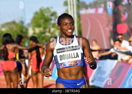 Brescia, Italien. Juli 2025. DOUALLA EDIMO Kelly ann maevane (ITA) während des Grand Prix di Brescia, internationales Leichtathletikspiel in Brescia, Italien, 15. Juli 2025 Credit: Independent Photo Agency/Alamy Live News Stockfoto