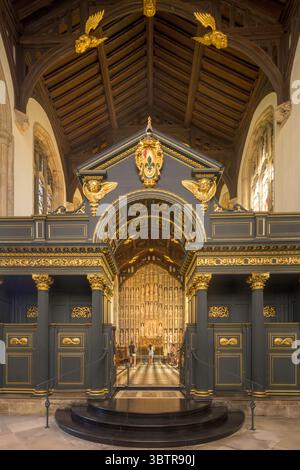 Die barocke Chapel Screen, entworfen von Sir James Thornhill im Jahr 1716, All Souls College, University of Oxford, England, Großbritannien Stockfoto