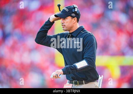 Wake Forest Demon Deacons Assistant Coach for Cornerbacks, Ryan Crawford, während des NCAA College Football Spiels zwischen Wake Forest und Clemson am Samstag, 16. November 2019 im Memorial Stadium in Clemson, SC. Jacob Kupferman/CSM(Kreditbild: &Copy; Jacob Kupferman/CSM via ZUMA Wire) Stockfoto