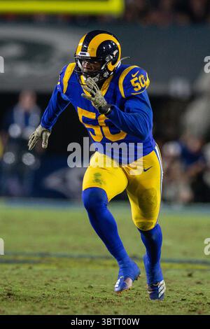 17. November 2019 Los Angeles, CA...Los Angeles Rams außerhalb des Linebacker Samson Ebukam (50) während des NFL-Spiels zwischen Chicago Bears und Los Angeles Rams im Los Angeles Memorial Coliseum in Los Angeles, CA am November 2019. Jevone Moore(Credit Image: &Copy; Jevone Moore/CSM via ZUMA Wire) Stockfoto